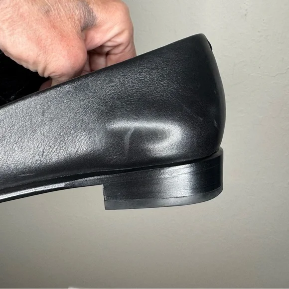 RAG & BONE Aslen Black Leather Loafer With Silver Chain Detail Square Toe Sz 40 - Picture 14 of 16